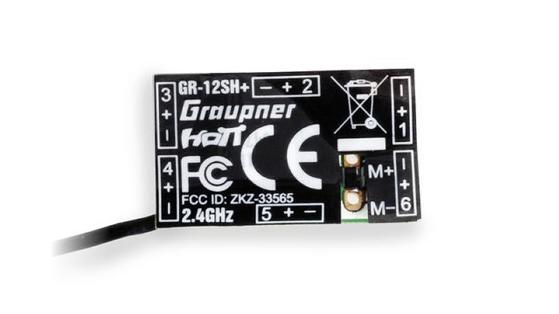 Graupner GR-12SH+ 6 Channel 2.4GHz HoTT Receiver